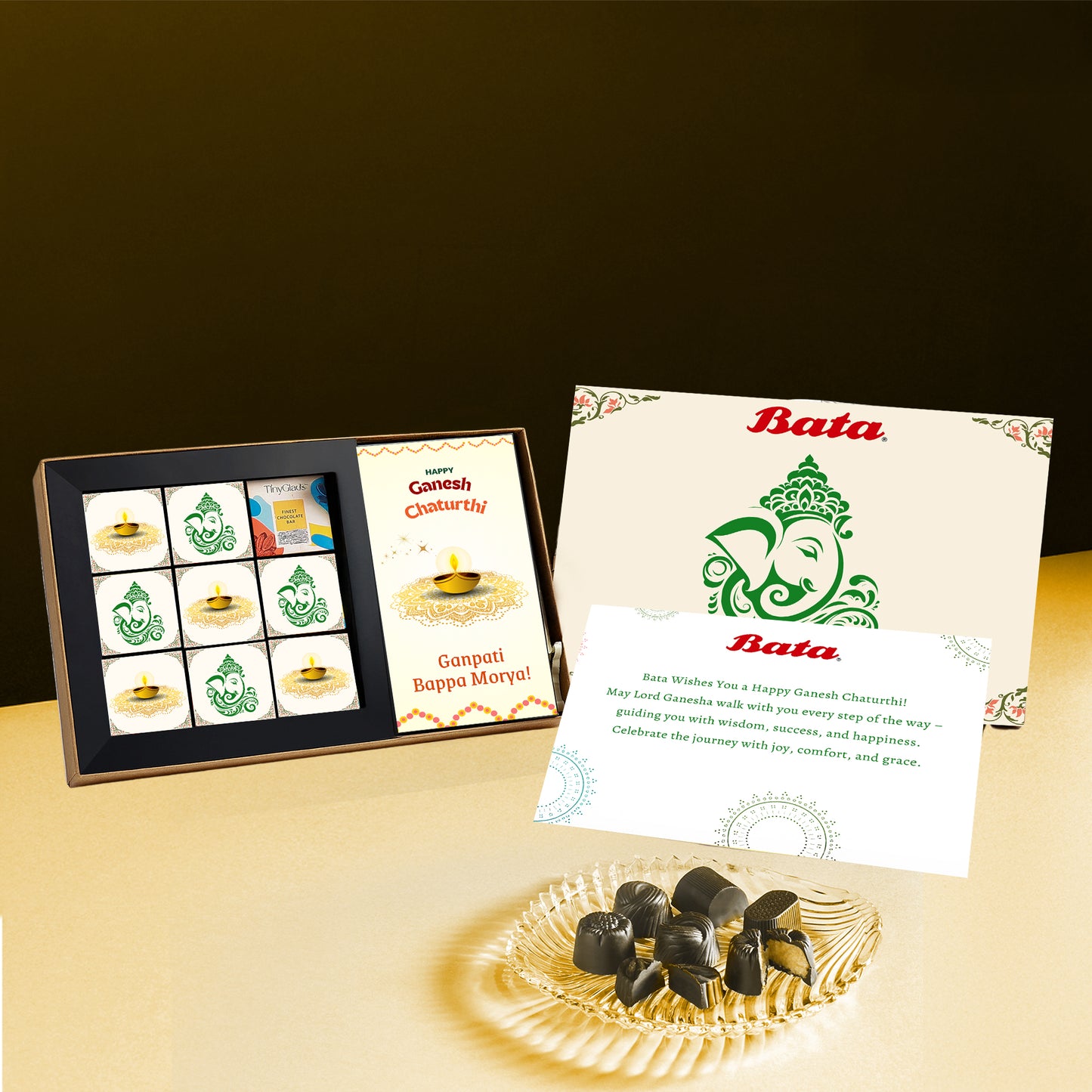 Ganesh Chaturthi Chocolate Gift Box – 9 Truffles & Chocolate Bar