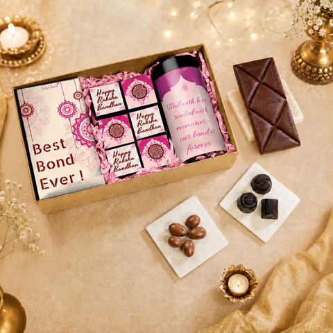 All-in-One Premium Rakhi Gift Box with Chocolates & Tilak