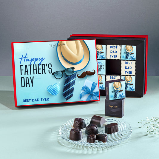 TinyGlads Best Dad Ever Father’s Day Chocolate Gift Box – 12 Pcs Inside