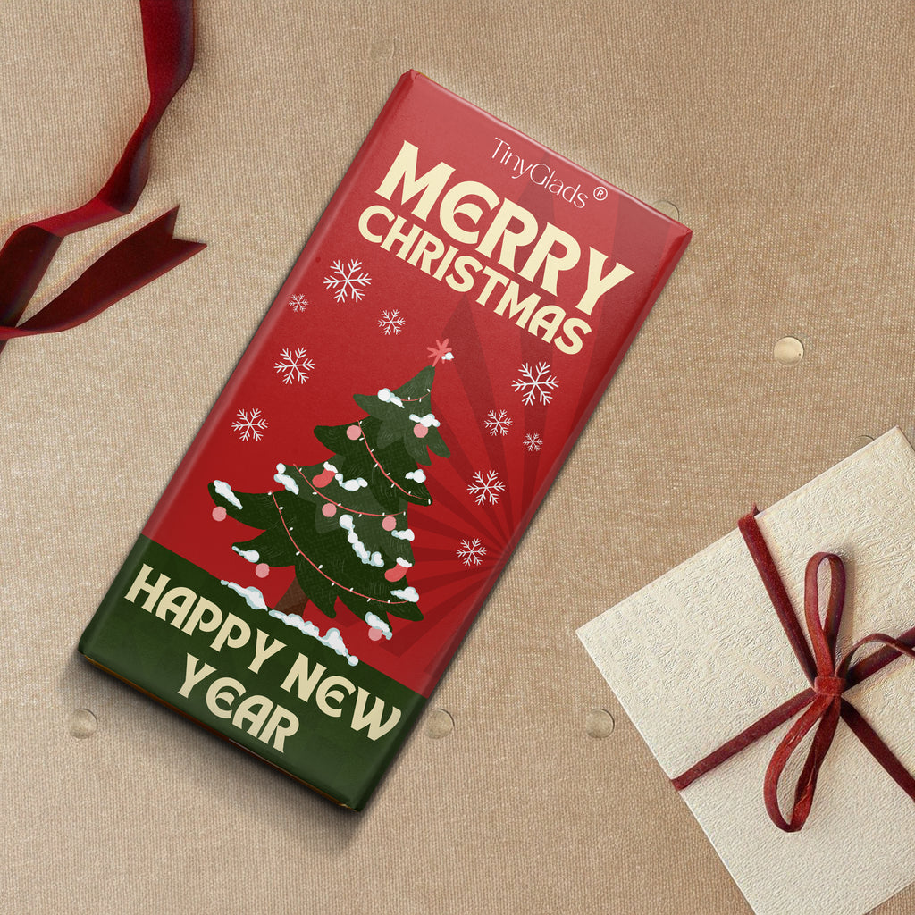 TinyGlads Merry Christmas & Happy New Year Chocolate Bar | 80g