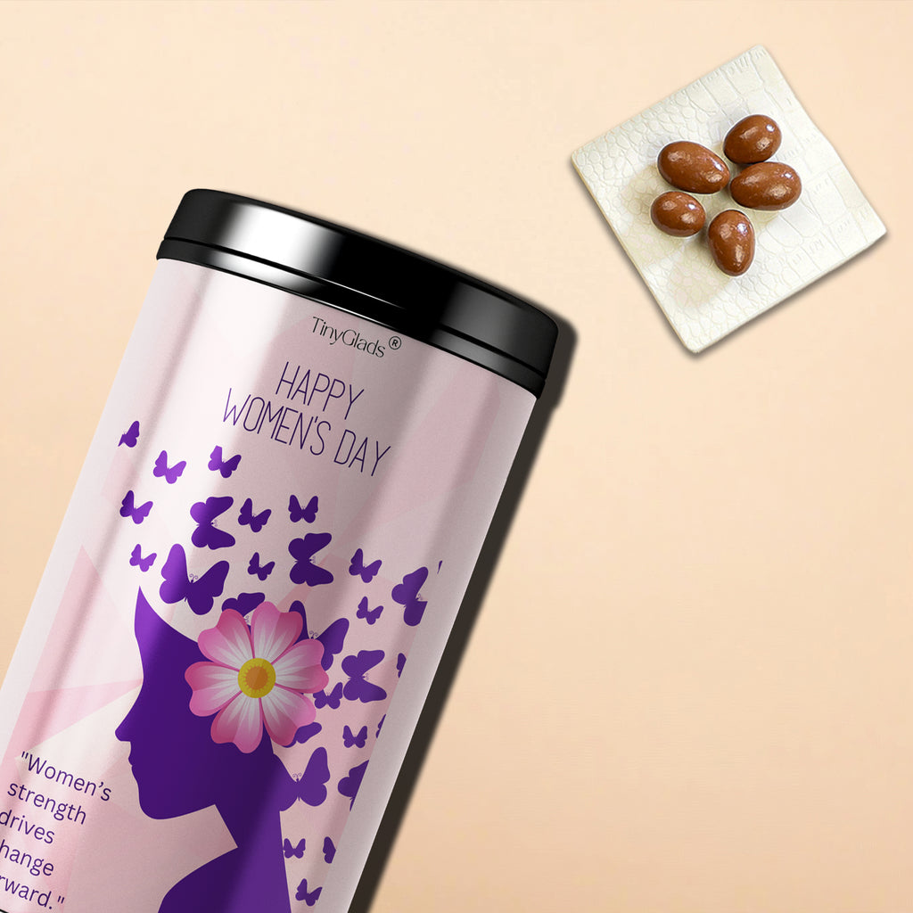 TinyGlads Women's Day Butterfly Chocolate Gift Jar | 12 Center-Filled Truffles