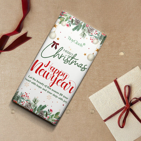 TinyGlads Evergreen Wishes Chocolate Bar | Christmas & New Year Collection | 80g