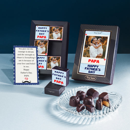 Personalized Papa Photoframe Chocolate Box – 6 Chocolate Truffles
