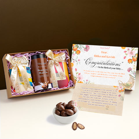 Baby Shower Chocolate Hamper with Bars & Jar