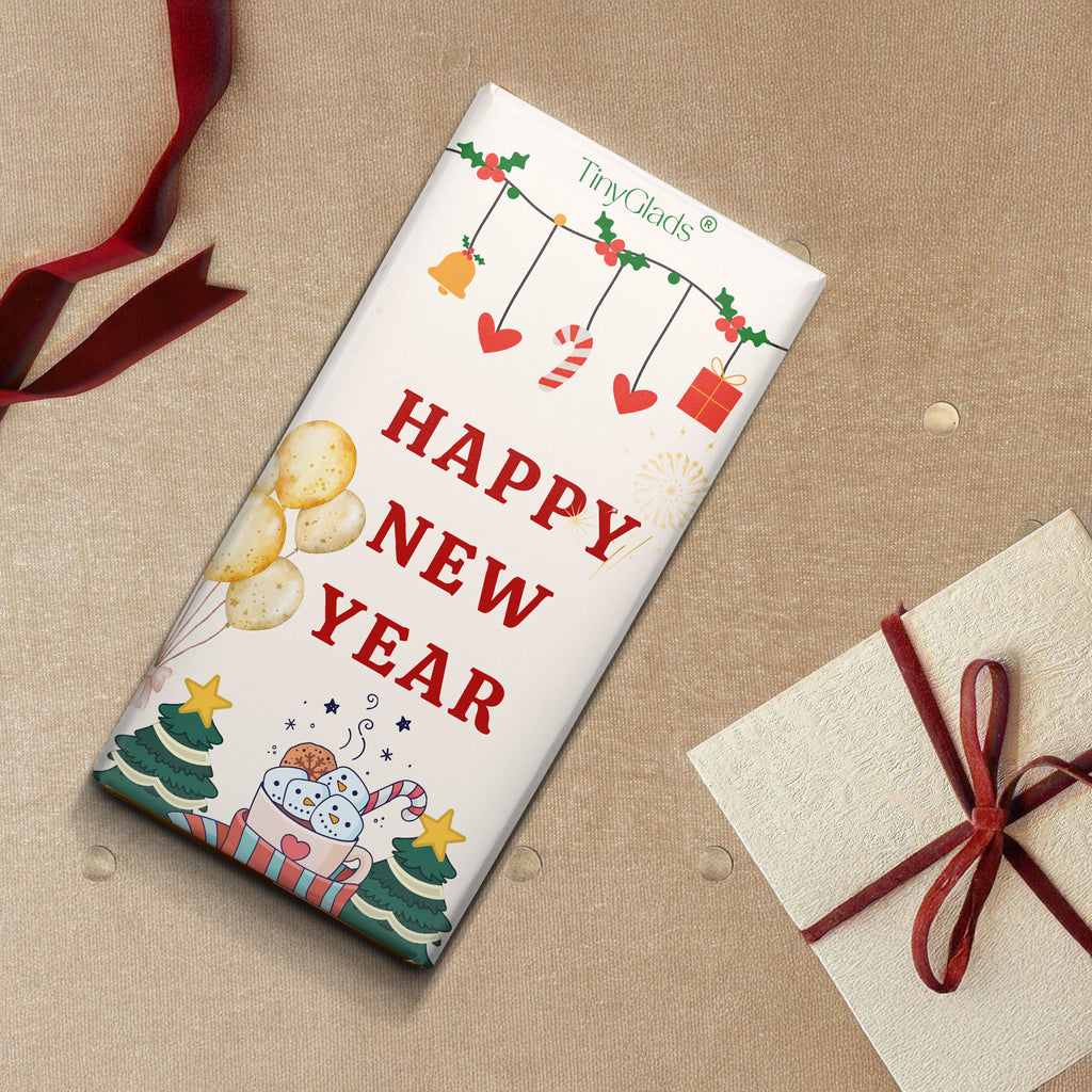 TinyGlads New Year Bliss Chocolate Bar | Festive Celebration Edition | 80g