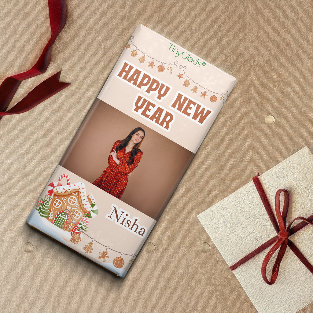 TinyGlads Personalized Holiday Wishes Chocolate Bar | 80g