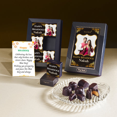 TinyGlads Bhaidooj Gift Box | 6 Assorted Chocolate Truffles & 1 Message Card
