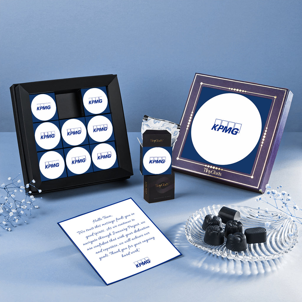 Custom Logo Corporate Chocolate Gift Box | 9 Assorted Premium Truffles