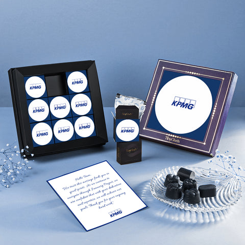 Custom Logo Corporate Chocolate Gift Box | 9 Assorted Premium Truffles