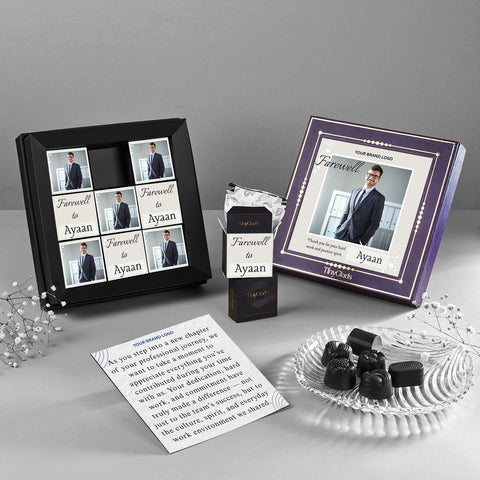 Custom Farewell Chocolate Box for Employees | 9 Pc Premium Collection