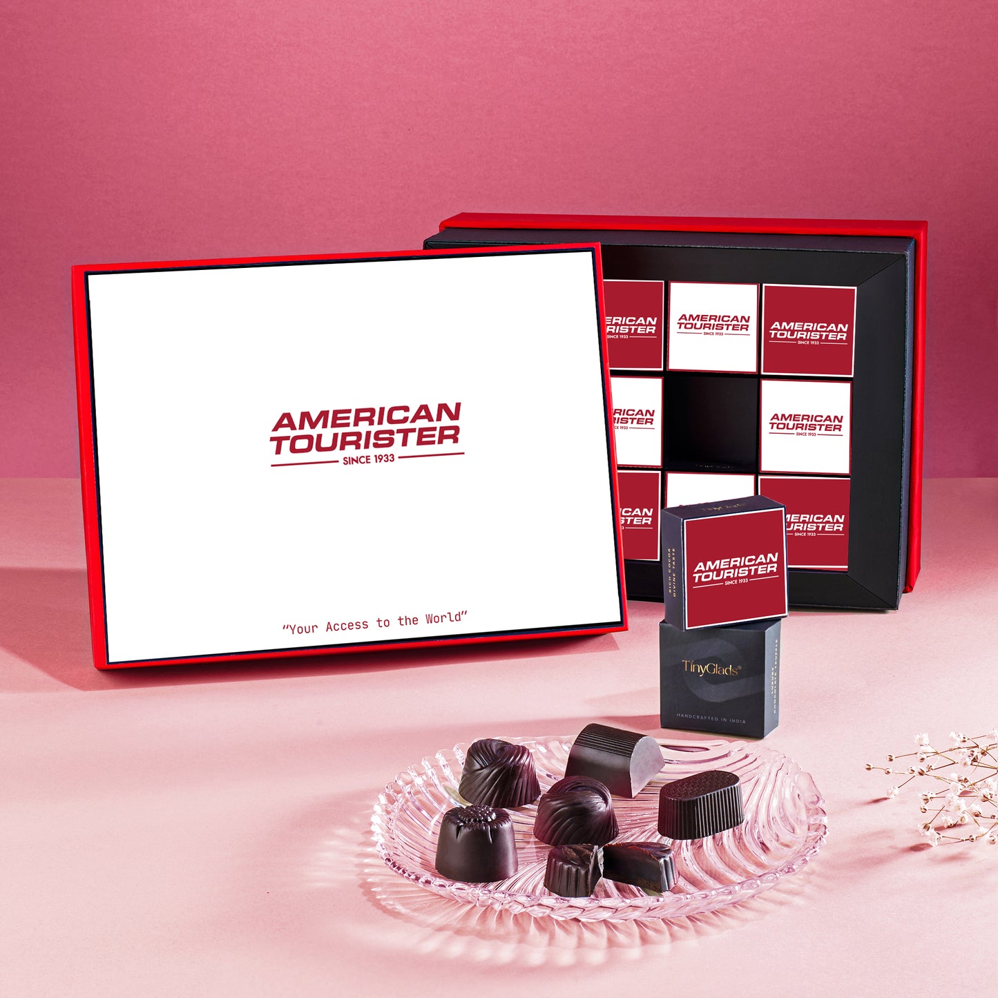 Executive Corporate Chocolate Box with Custom Logo – 12 Pcs Truffles