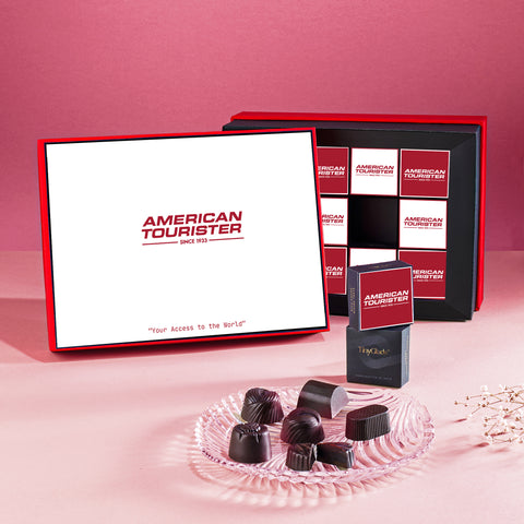Executive Corporate Chocolate Box with Custom Logo – 12 Pcs Truffles