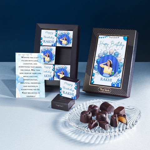 Birthday Chocolate Box Personalized | 6 Gourmet Truffles Gift