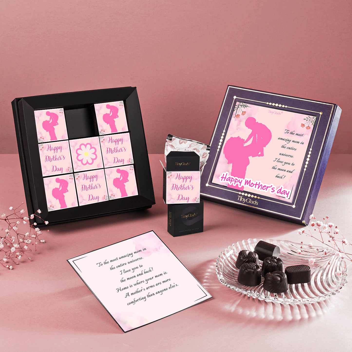 Mother’s Day Chocolate Gift Box with Message Card | 9 Pcs