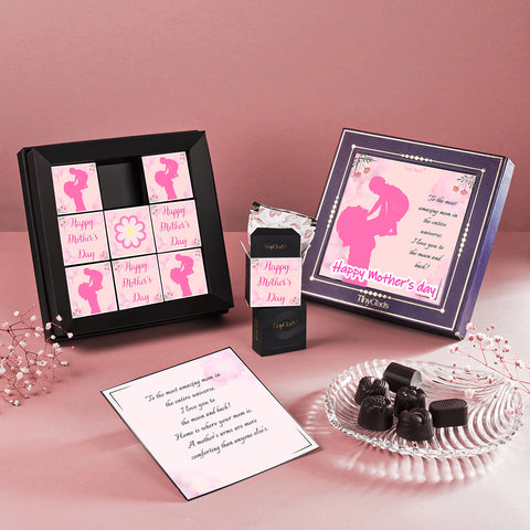 Mother’s Day Chocolate Gift Box with Message Card | 9 Pcs