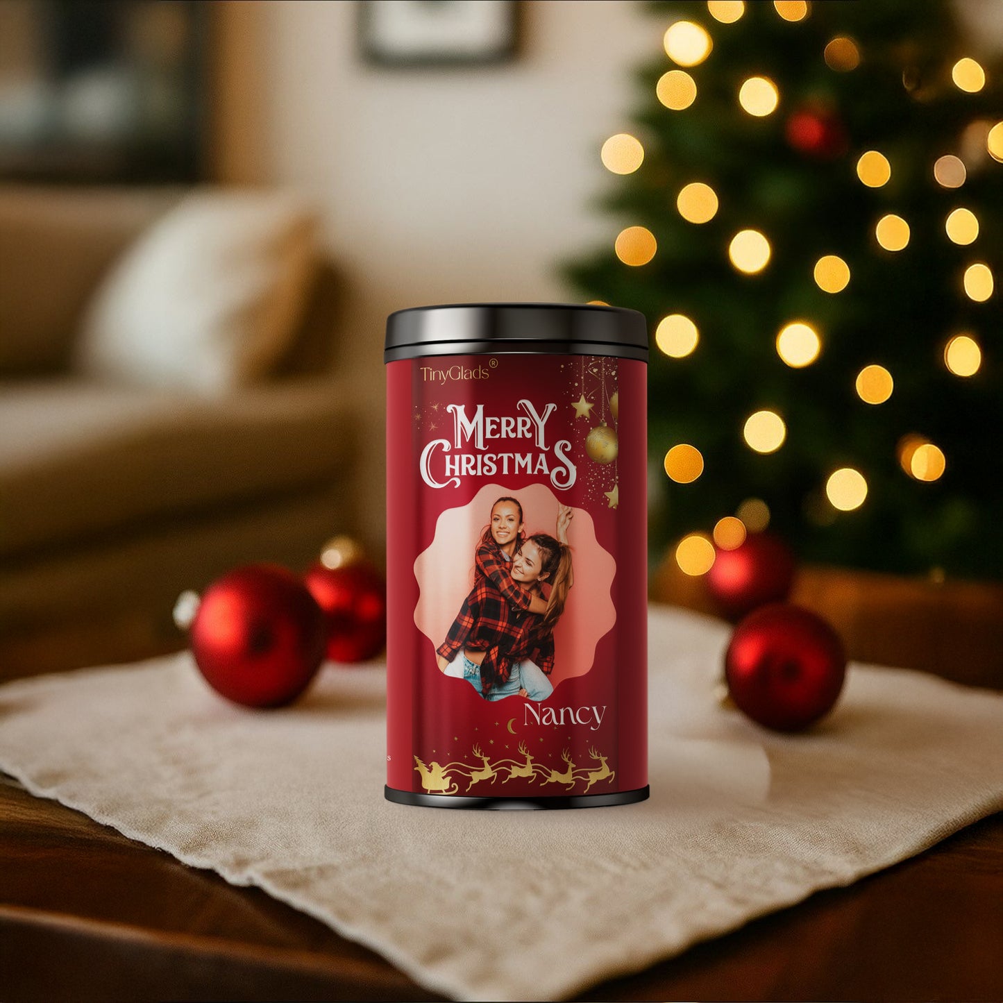 TinyGlads Merry Memories Chocolate Jar | Personalized Holiday Gift | 250g