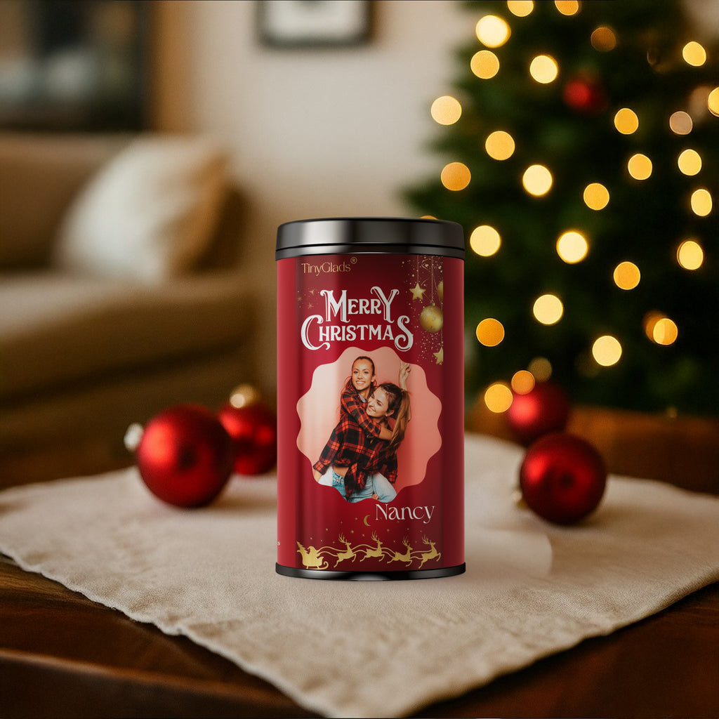 TinyGlads Merry Memories Chocolate Jar | Personalized Holiday Gift | 250g