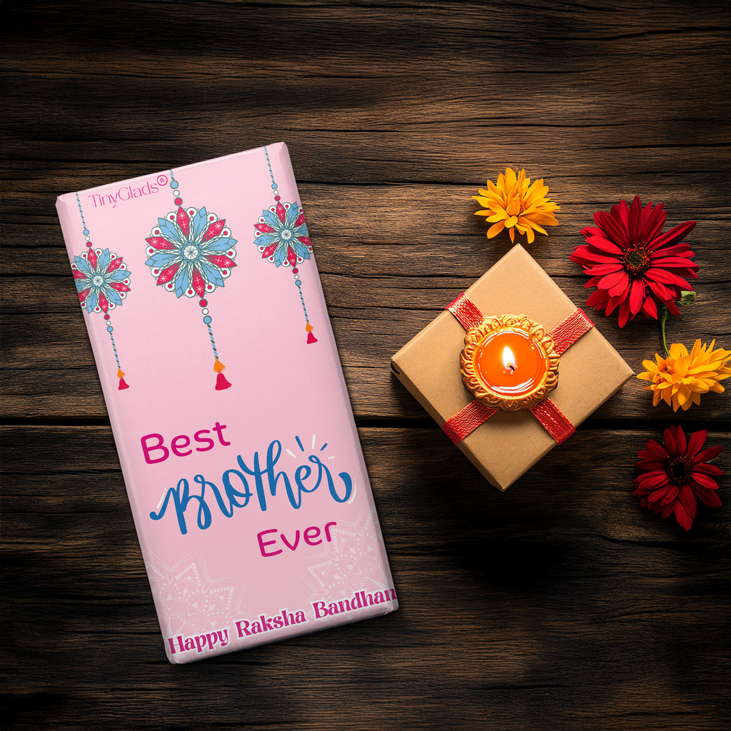 TinyGlads Best Brother Ever Chocolate Bar | Raksha Bandhan Special | 80g
