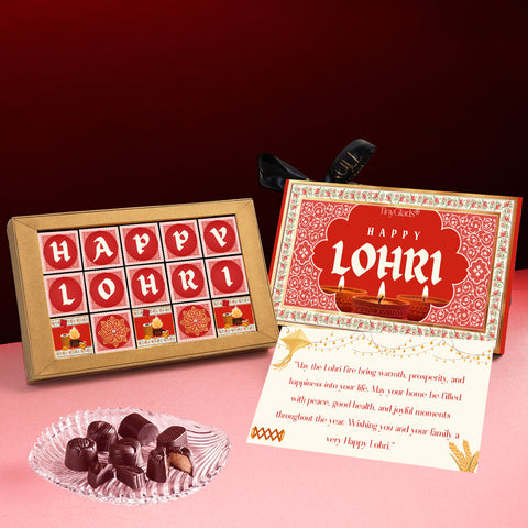 TinyGlads Premium Lohri Chocolate Gift Box | 15 Assorted Truffles