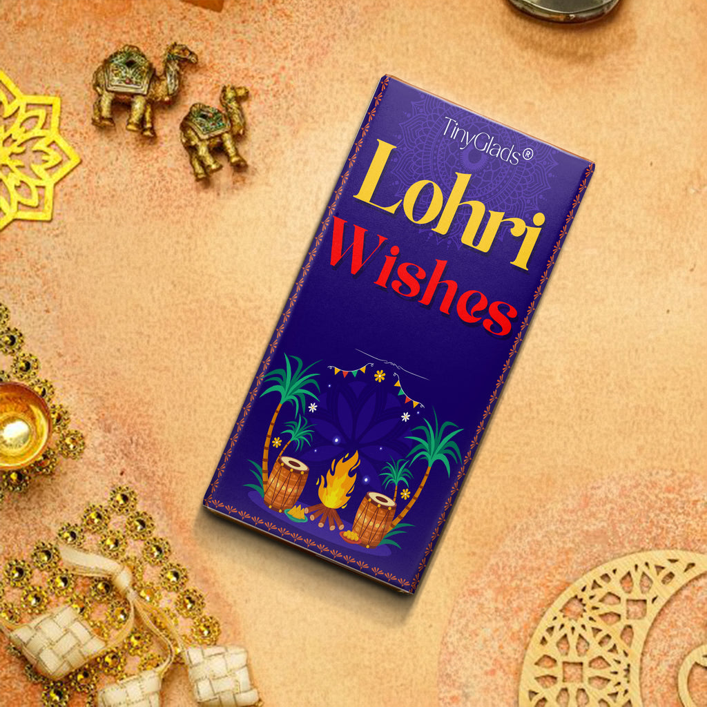TinyGlads Lohri Wishes Premium Chocolate Bar | 80g