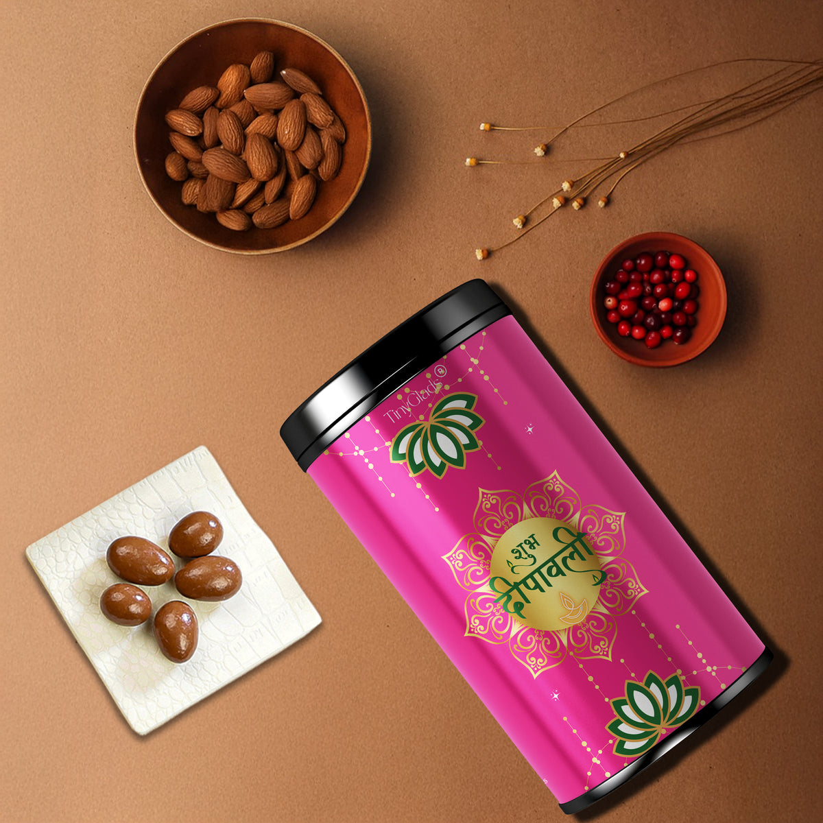 TinyGlads Shubh Deepavali Chocolate Truffle Jar | 12 Gourmet Truffles