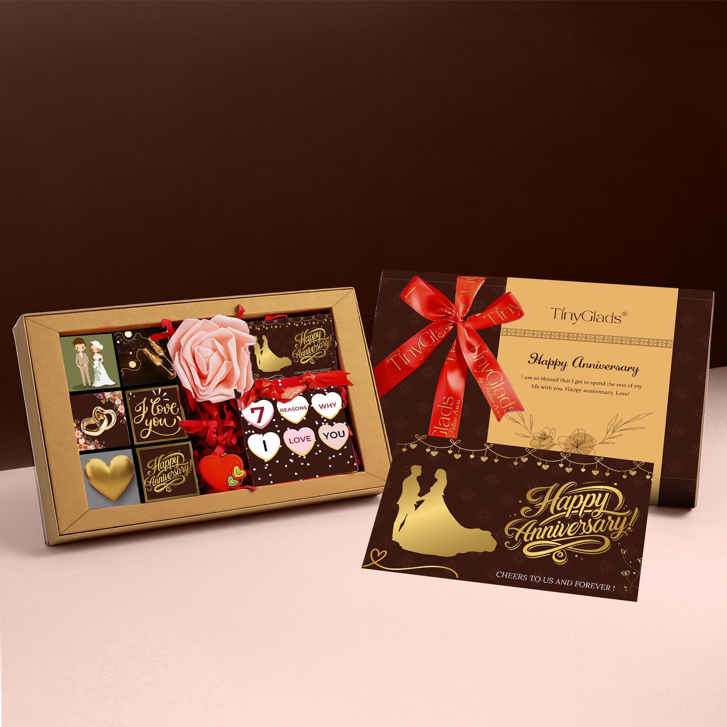 Premium Anniversary Gift Hamper with Infinity Rose, Truffles & Keepsakes