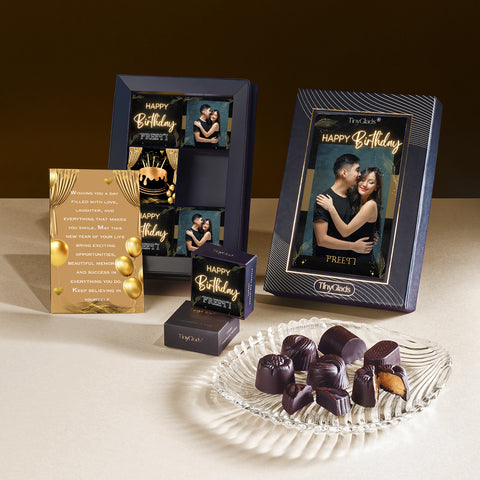 Custom Photo Chocolate Box | 6 Pcs Assorted Truffles | Birthday Gift