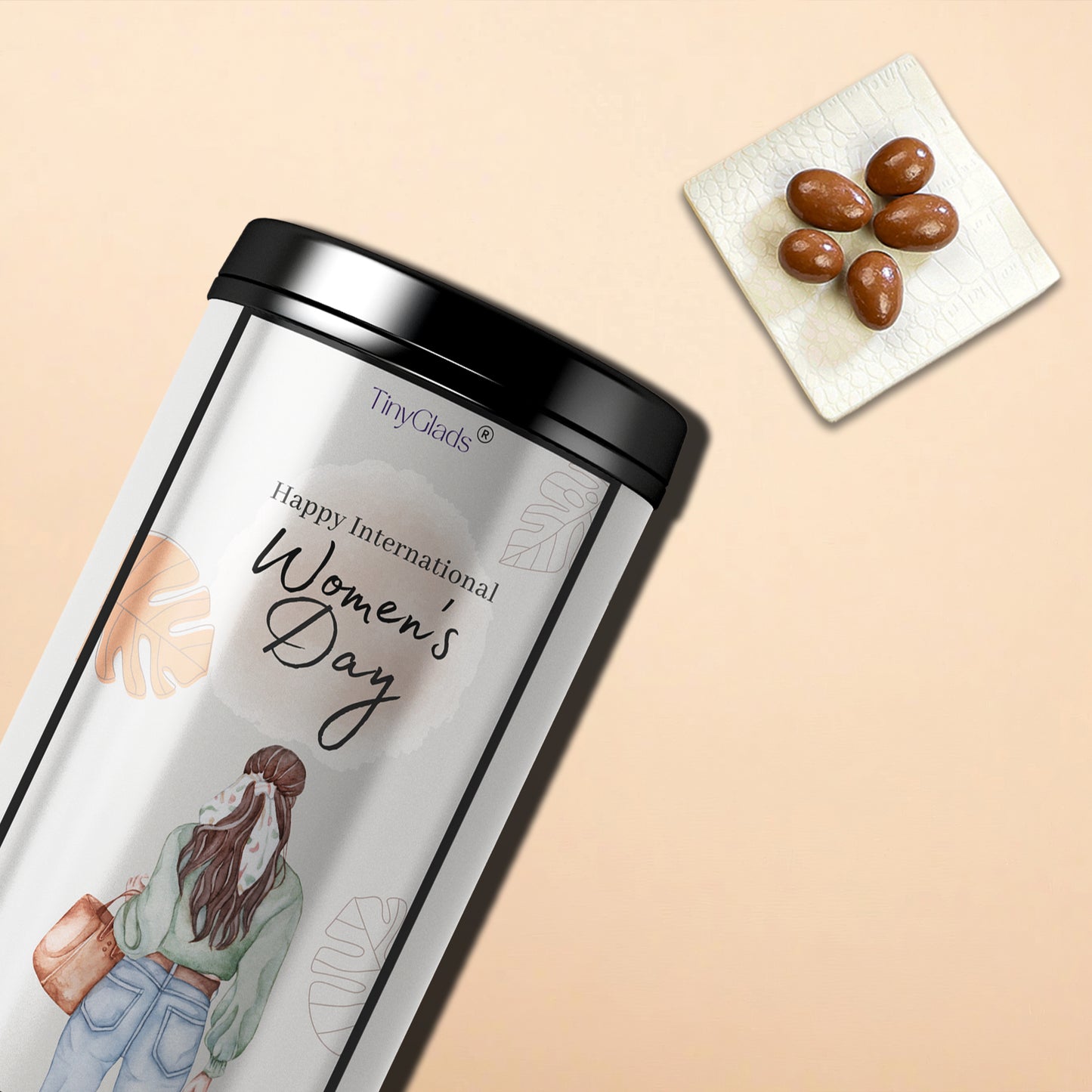 TinyGlads Premium Women's Day Chocolate Gift Jar | 12 Gourmet Truffles