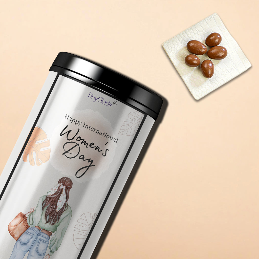TinyGlads Premium Women's Day Chocolate Gift Jar | 12 Gourmet Truffles
