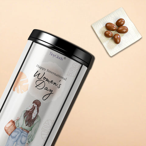 TinyGlads Premium Women's Day Chocolate Gift Jar | 12 Gourmet Truffles