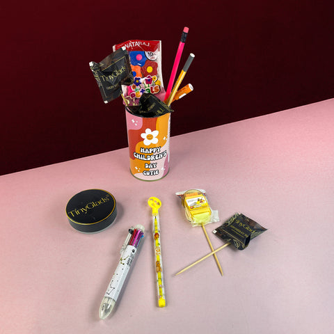 TinyGlads Children's Day Fun & Treats Gift Jar | Chocolates & Stationery