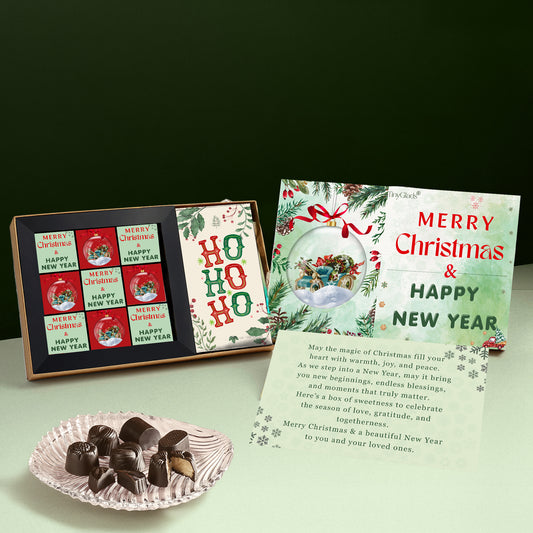TinyGlads Christmas Chocolate Gift Box | 9 Gourmet Truffles & Chocolate Bar