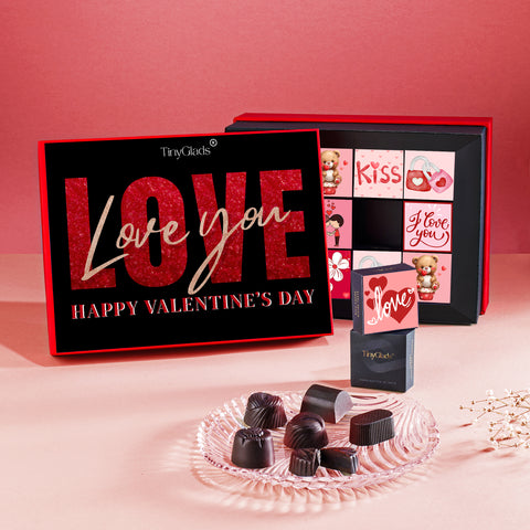 Love Edition Valentine Chocolate Gift Box with 12 Decadent Truffles