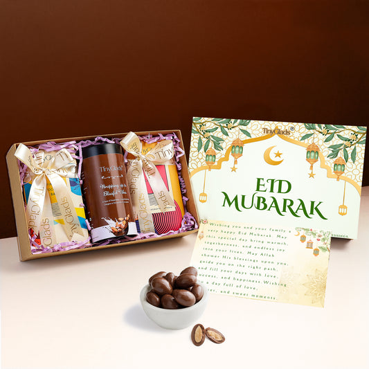 TinyGlads Eid Indulgence Chocolate Gift Box | 2 Bars & 1 Chocolate Jar