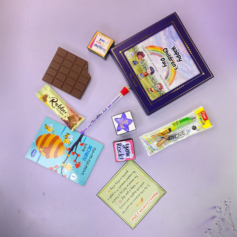 TinyGlads Little Explorer Children's Day Gift Box | Chocolates, Activity Book & Fun Stationery