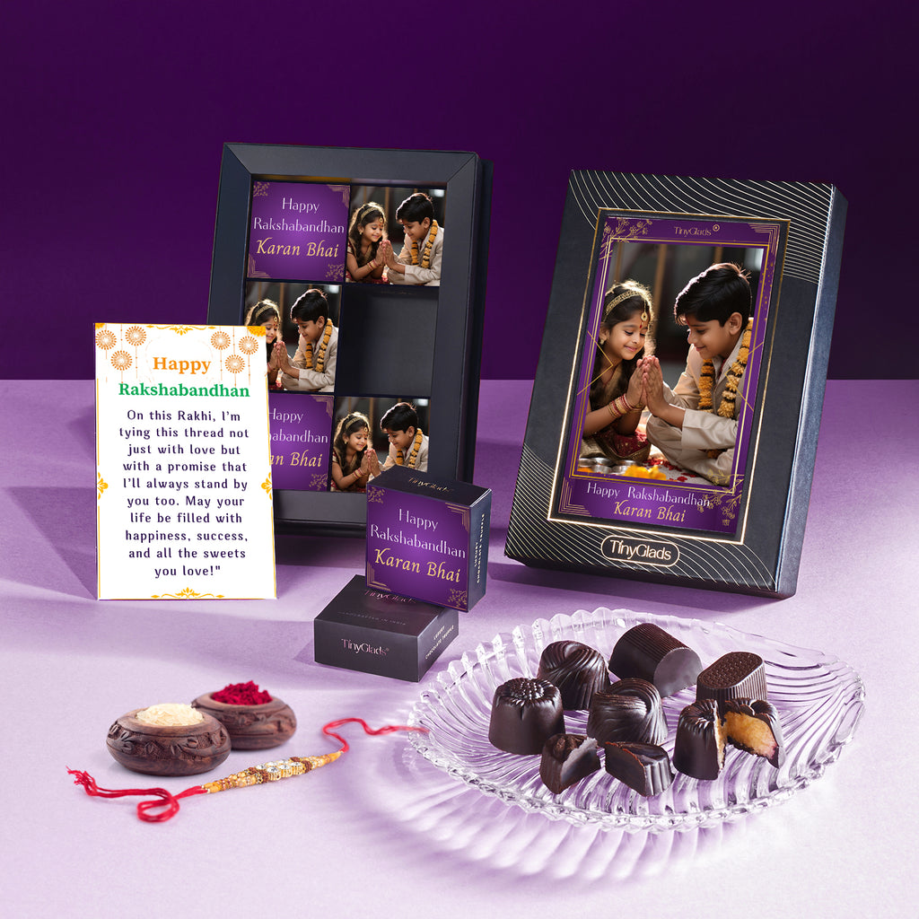 Personalized Photo frame Rakhi Chocolate Gift Box