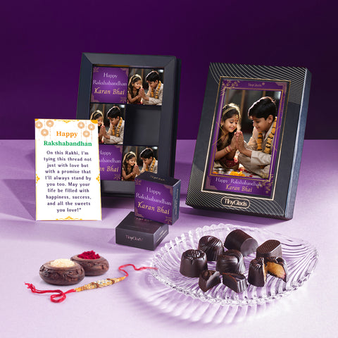 Personalized Photo frame Rakhi Chocolate Gift Box