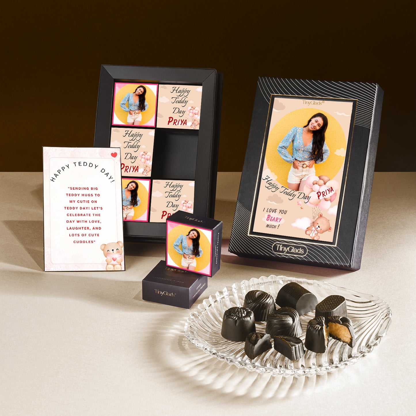 Teddy Day Personalised Memory Box - 6 Handcrafted Chocolate Truffles