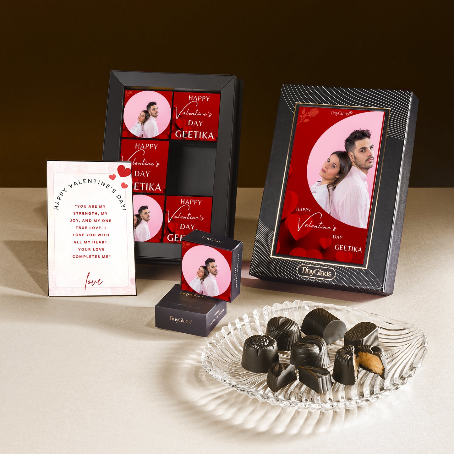 Valentine’s Day Romantic Photo Keepsake Box with 6 Truffles