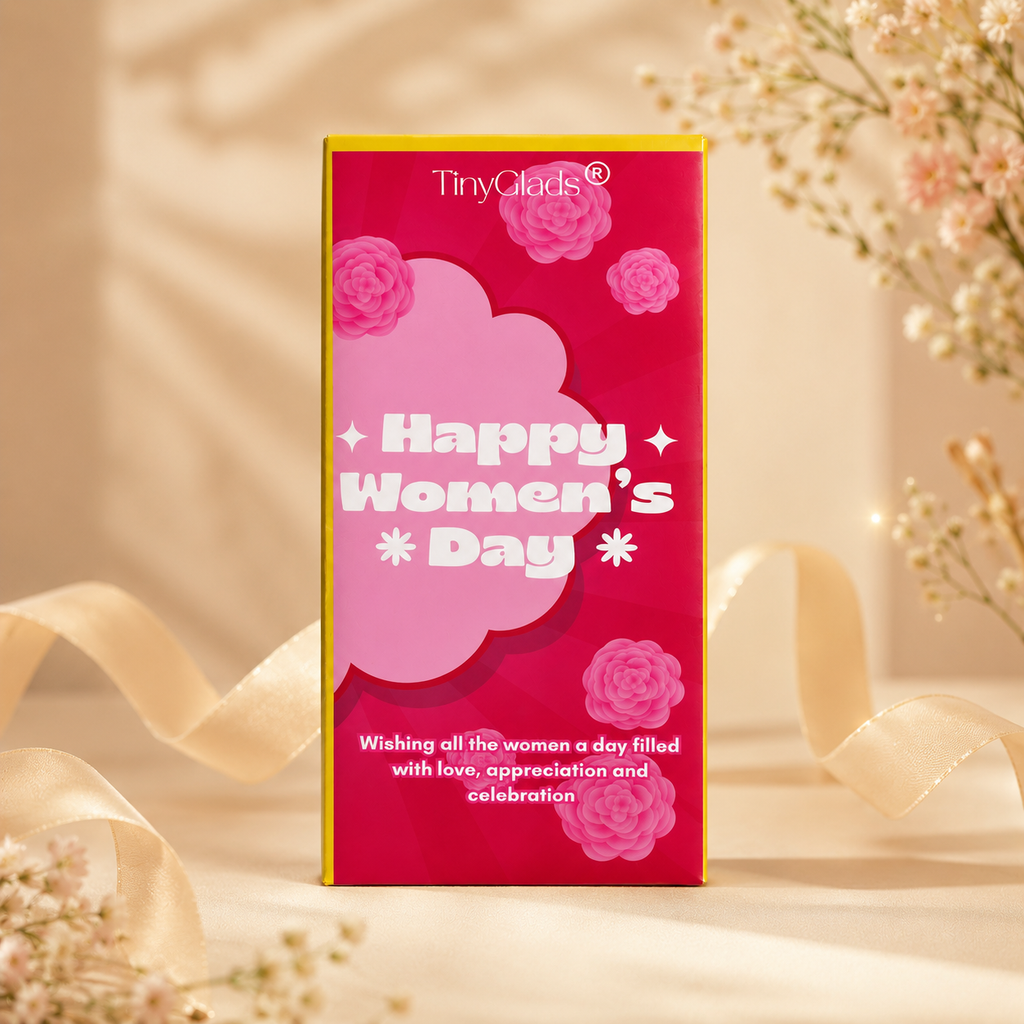 TinyGlads Rosy Celebration Chocolate Bar | Women's Day Edition | 80g