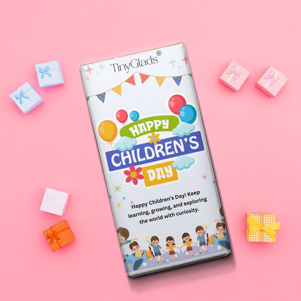 TinyGlads Happy Children's Day Chocolate Bar | Almond & Cranberry | 80g