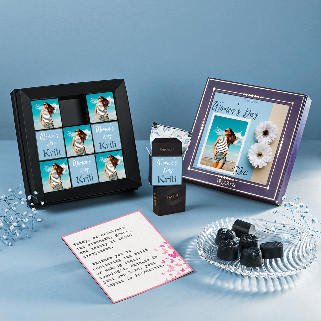 Custom Women's Day Chocolate Box | 9 Premium Truffles