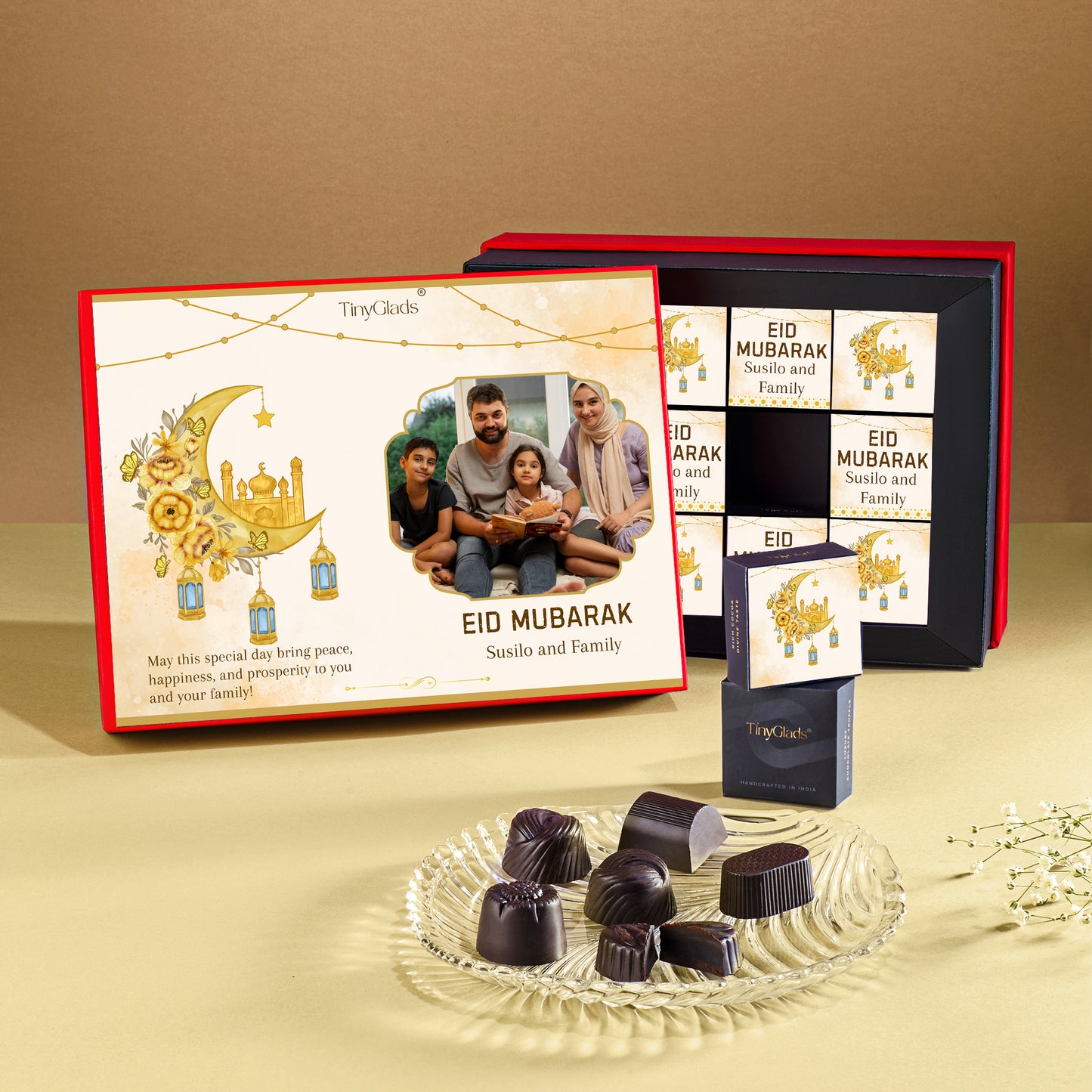 TinyGlads Personalized Eid Chocolate Gift Box | 12 Assorted Truffles