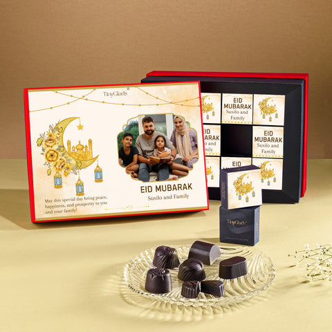 TinyGlads Personalized Eid Chocolate Gift Box | 12 Assorted Truffles