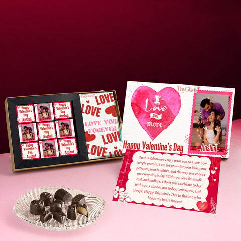 Premium Organic Chocolate Box with 9 Truffles & 1 Chocolate Bar