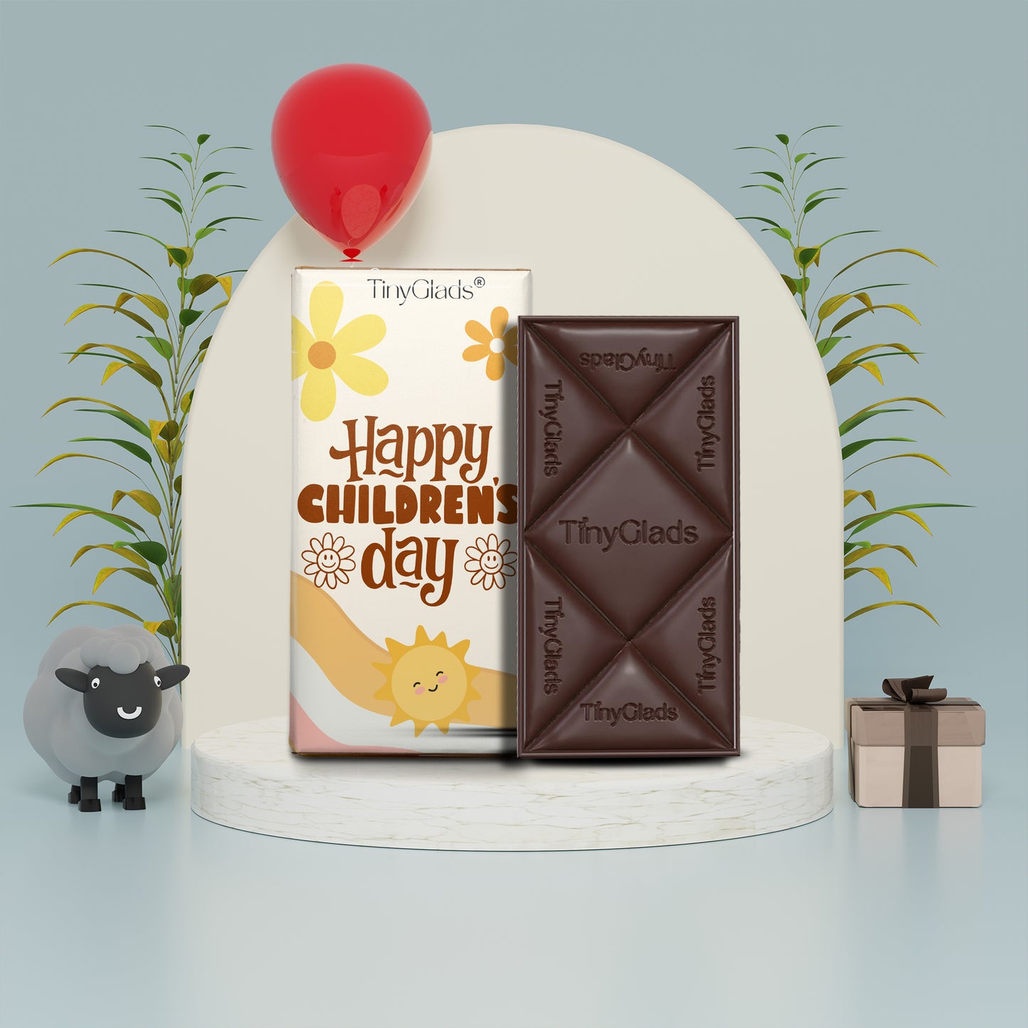 TinyGlads Sunshine Smiles Chocolate Bar | Children's Day Edition | 80g