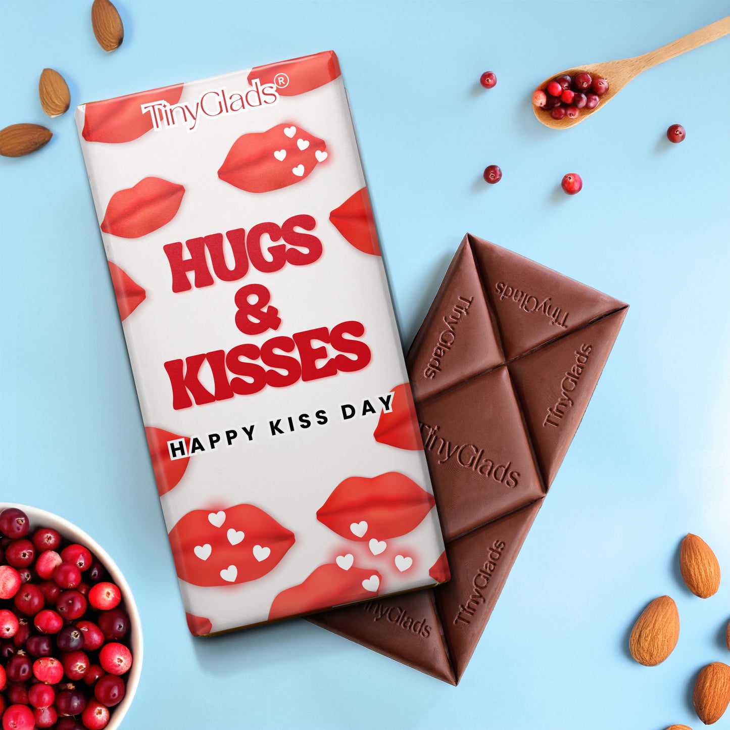 Valentine love chocolate box with two gourmet chocolate bar gift selections