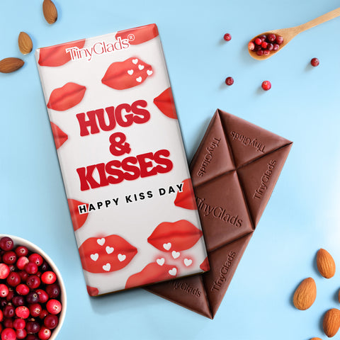 Valentine love chocolate box with two gourmet chocolate bar gift selections