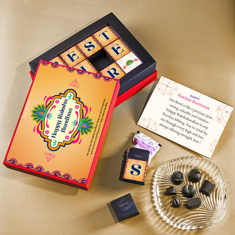Rakhi Gift Box with Chocolates & Designer Rakhi – SweetBond Edition