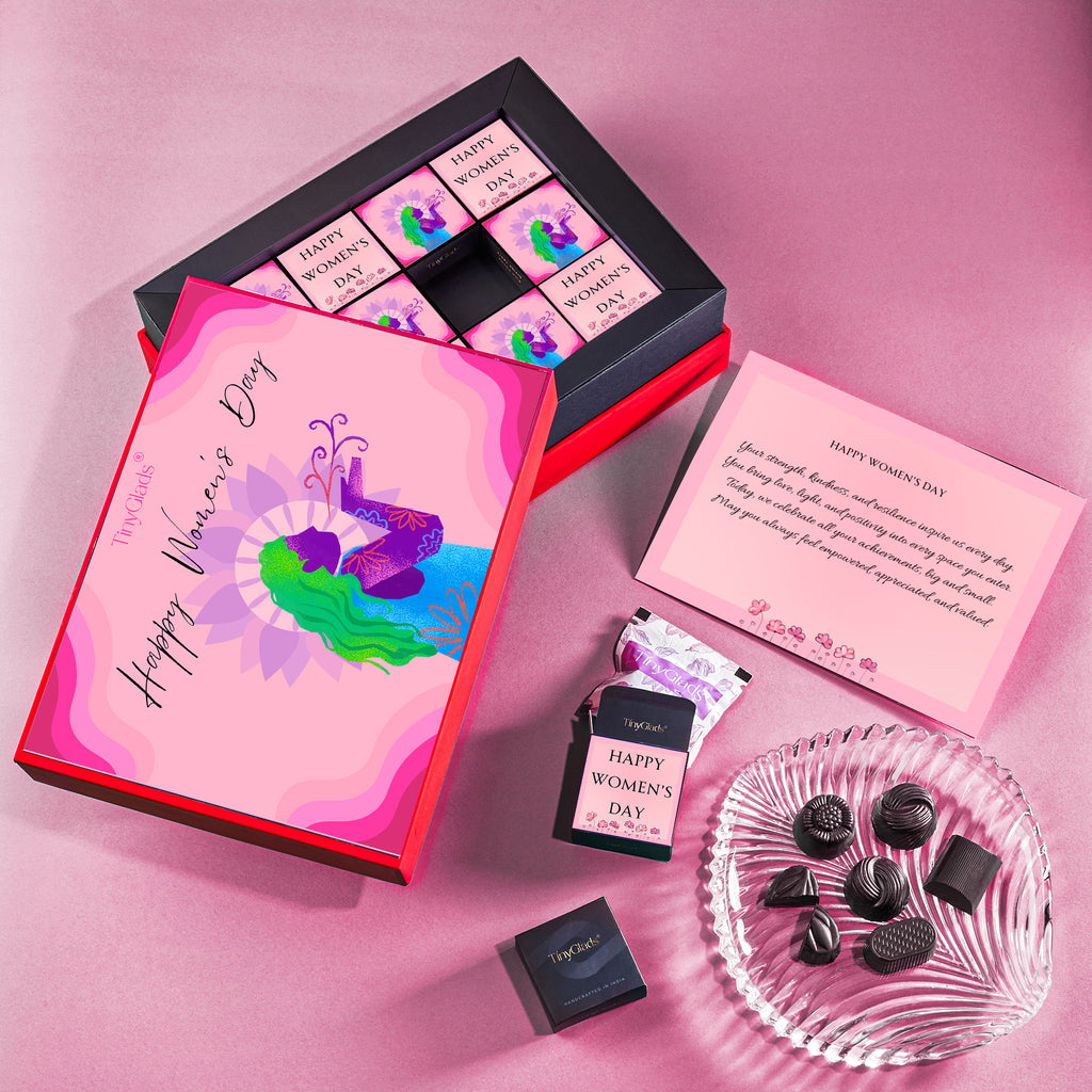 TinyGlads Women's Day Peacock Chocolate Gift Box | 12 Truffles